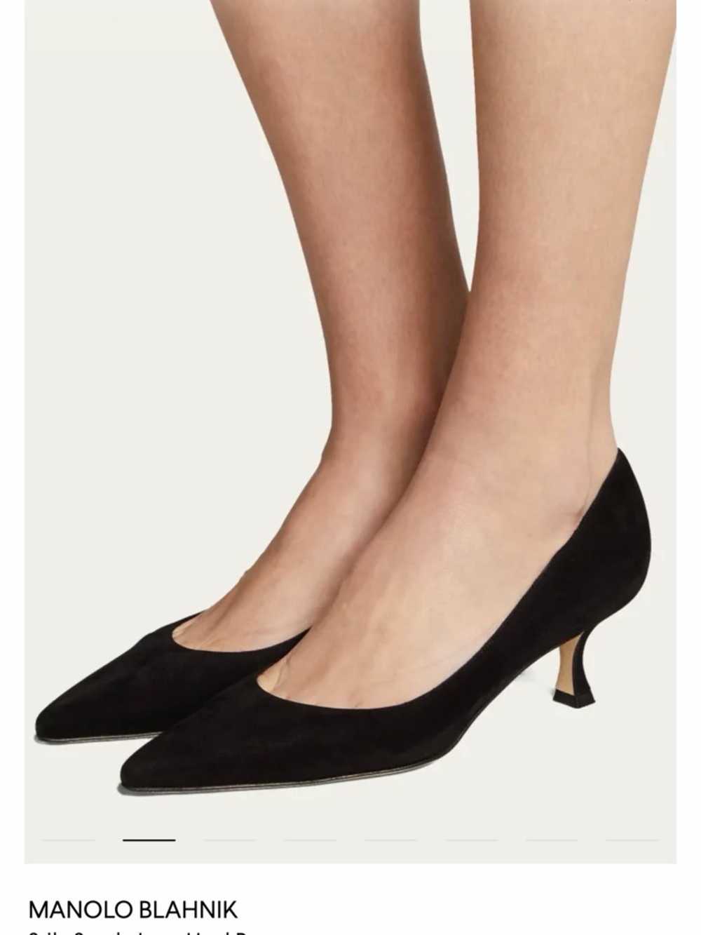 Manolo Blahnik Srila Suede Low Heel Pump